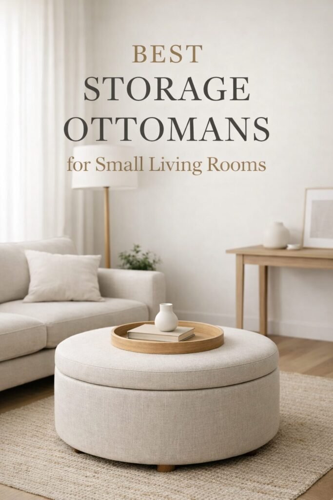 storage ottomans for small living rooms, multifunctional furniture for small spaces, small apartment storage ideas, ottoman with storage and seating