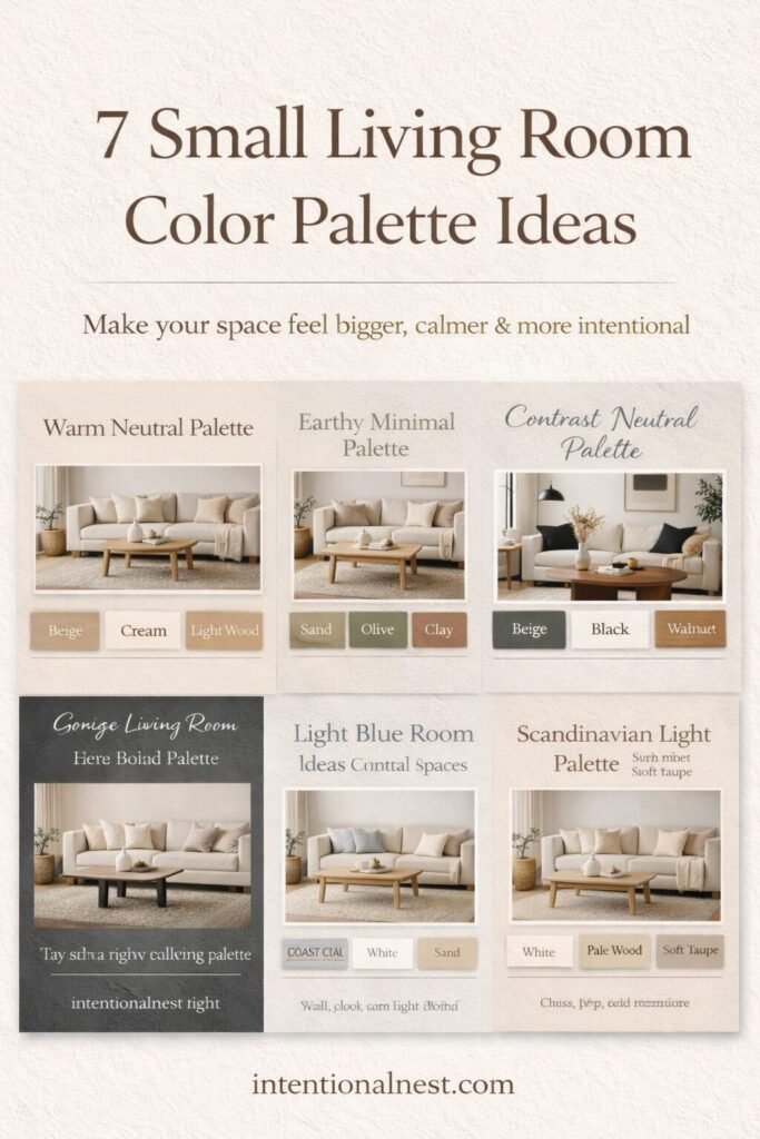 Small living room color palette ideas with neutral tones and soft textures