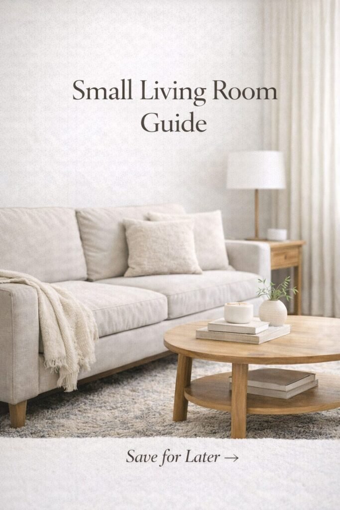Small living room with a thoughtful furniture layout to create flow and open space.